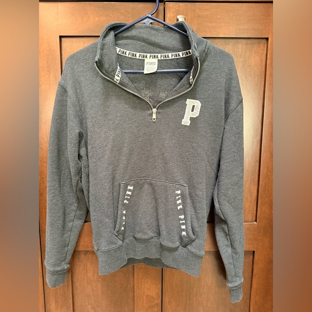 Victoria's Secret PINK Gray sweater with half zip